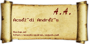 Acsádi András névjegykártya