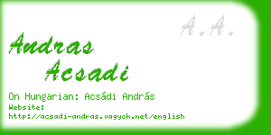 andras acsadi business card